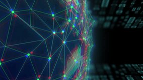Animation of globe with binary coding and data processing over dark background. Global artificial intelligence, connections, computing and data processing concept digitally generated video. - Powered by Shutterstock - Get 15% off with code: PIKWIZARD15