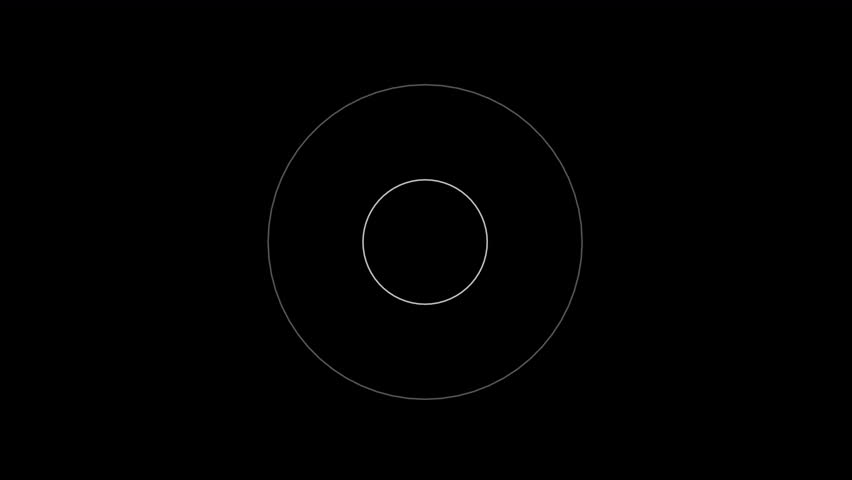 White radio wave circle animation expanding from center with alpha matte. 4K animated for motion graphic, texture overlay, and editing.