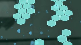 Animation of element diagrams over medical icons and networks. Digital interface, connection, healthcare, medical research and communication, digitally generated video. - Powered by Shutterstock - Get 15% off with code: PIKWIZARD15