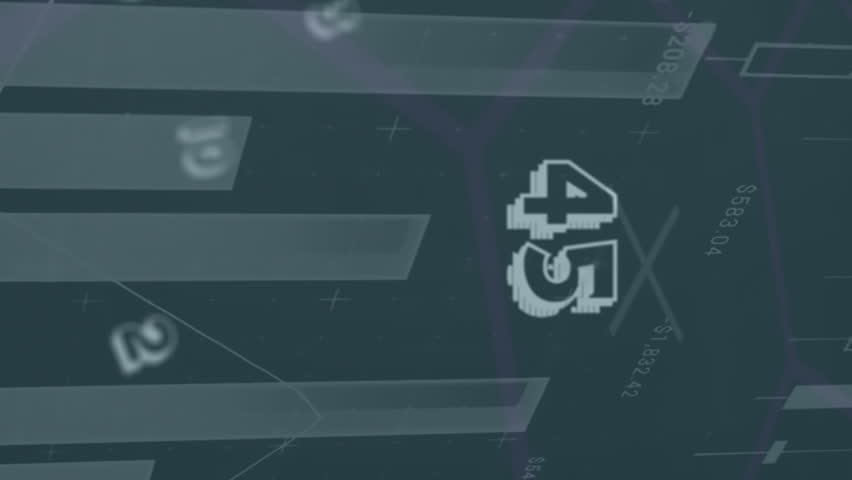 Animation of data processing over retro text. global business and digital interface concept digitally generated video. - Powered by Shutterstock - Get 15% off with code: PIKWIZARD15