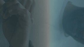 Animation of data processing over caucasian man using smartwatch. Global business and digital interface concept digitally generated video. - Powered by Shutterstock - Get 15% off with code: PIKWIZARD15