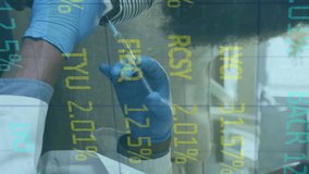 Animation of data processing over a african american doctor vaccinating a child. Global covid 19 pandemic, medicine and healthcare services concept digitally generated video. - Powered by Shutterstock - Get 15% off with code: PIKWIZARD15