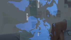 Animation of data processing over caucasian female doctor smiling. Global medicine and digital interface concept digitally generated video. - Powered by Shutterstock - Get 15% off with code: PIKWIZARD15