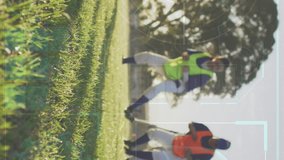 Animation of data processing over diverse female baseball players exercising. Global sport and digital interface concept digitally generated video. - Powered by Shutterstock - Get 15% off with code: PIKWIZARD15