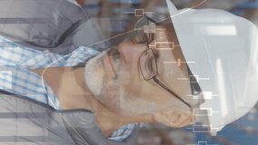 Animation of data processing over man working in warehouse. global shipping, delivery and connections concept digitally generated video. - Powered by Shutterstock - Get 15% off with code: PIKWIZARD15