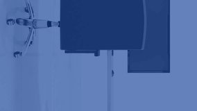 Animation of financial data processing over office desk with computer. Global business, finances, communication and digital interface concept digitally generated video. - Powered by Shutterstock - Get 15% off with code: PIKWIZARD15