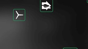 Animation of eco icons and data processing over world map. Global environment, business, finances, computing and data processing concept digitally generated video. - Powered by Shutterstock - Get 15% off with code: PIKWIZARD15