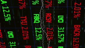 Animation of stock market data processing over grid network against black background. Global economy and business technology concept - Powered by Shutterstock - Get 15% off with code: PIKWIZARD15