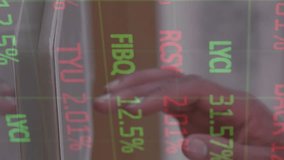 Animation of statistics and financial data processing over businessman using tablet. global business, data processing and digital interface concept digitally generated video. - Powered by Shutterstock - Get 15% off with code: PIKWIZARD15