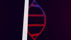 Animation of dna, chemical structures and data processing against purple gradient background. Medical research and science technology concept - Powered by Shutterstock - Get 15% off with code: PIKWIZARD15