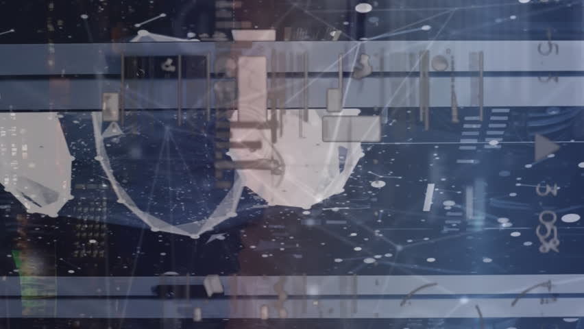 Animation of padlock in circles over graphs, connected dots and globe on data server racks. Digital composite, protection, communication, globalization, data center, networking and technology concept. - Powered by Shutterstock - Get 15% off with code: PIKWIZARD15