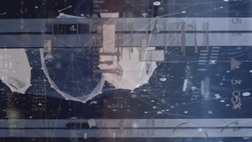 Animation of padlock in circles over graphs, connected dots and globe on data server racks. Digital composite, protection, communication, globalization, data center, networking and technology concept. - Powered by Shutterstock - Get 15% off with code: PIKWIZARD15