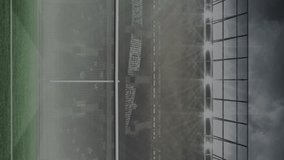 Animation of energy panel and scope scanning over stadium. Sport and digital interface concept digitally generated video. - Powered by Shutterstock - Get 15% off with code: PIKWIZARD15