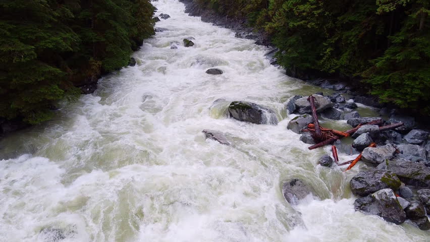 Rushing River White Water Close Up Pacific Northwest