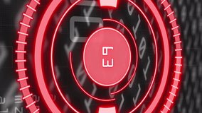 Animation of red circle with numbers over binary code. Computers, data processing and technology concept digitally generated video. - Powered by Shutterstock - Get 15% off with code: PIKWIZARD15