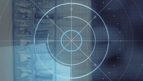 Animation of circuit board, data processing over scope scanning. Global business, finances, digital interface, computing and data processing concept digitally generated video. - Powered by Shutterstock - Get 15% off with code: PIKWIZARD15