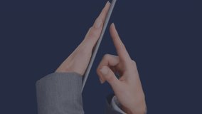 Animation of ai data processing and icons over caucasian businesswoman using tablet. Global artificial intelligence, digital interface, computing and data processing concept digitally generated video. - Powered by Shutterstock - Get 15% off with code: PIKWIZARD15