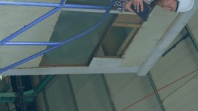 Animation of data processing on screens over caucasian man working in warehouse. Global shipping, networks, digital interface, computing and data processing concept digitally generated video. - Powered by Shutterstock - Get 15% off with code: PIKWIZARD15