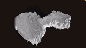 Animation of sculpture with interference and moving shapes on black background. Social media, abstract and background design concept digitally generated video. - Powered by Shutterstock - Get 15% off with code: PIKWIZARD15