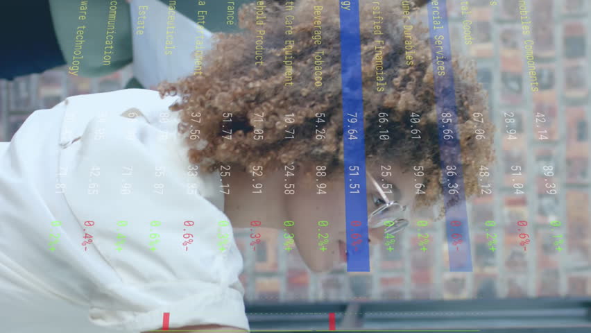 Data processing on interface over diverse colleagues brainstorming at casual office. Casual business, data, digital interface, teamwork, office and communication digitally generated video. - Powered by Shutterstock - Get 15% off with code: PIKWIZARD15