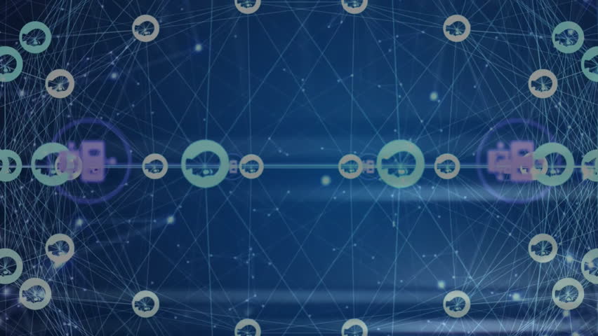 Animation of global network of people and chatbot icons rotating over dark computer server room. Ai, connection, data, communication and digital interface technology, digitally generated video. - Powered by Shutterstock - Get 15% off with code: PIKWIZARD15