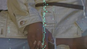 Animation of statistics and data processing over african american man using smartphone. global data processing, connections, and business concept digitally generated video. - Powered by Shutterstock - Get 15% off with code: PIKWIZARD15