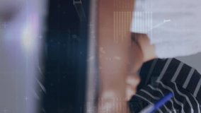 Animation of data processing over students in classroom. global education, digital interface and networks concept digitally generated video. - Powered by Shutterstock - Get 15% off with code: PIKWIZARD15