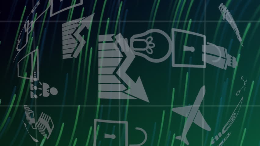 Globe of digital icons spinning and light trails over statistical data processing and world map. Global networking and business technology concept - Powered by Shutterstock - Get 15% off with code: PIKWIZARD15