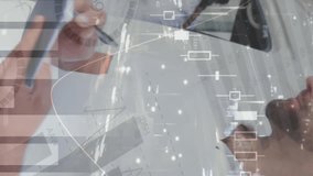 Animation of statistics processing over delivery man with cardboard boxes. global shipping, data processing and connections concept digitally generated video. - Powered by Shutterstock - Get 15% off with code: PIKWIZARD15