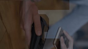 Animation of cityscape over senior caucasian woman using smartphone. Global data processing digital interface and technology concept digitally generated video. - Powered by Shutterstock - Get 15% off with code: PIKWIZARD15