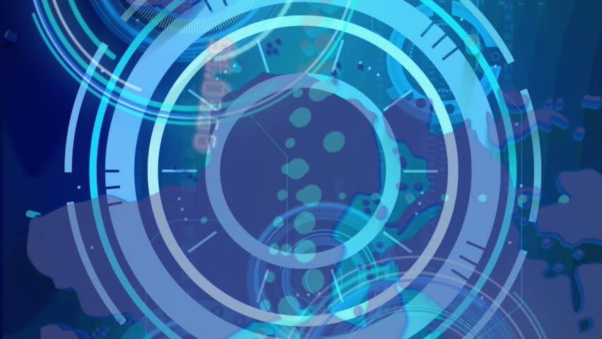 Animation of world map, processing circles and data on navy background. Global data processing, finance and technology concept digitally generated video. - Powered by Shutterstock - Get 15% off with code: PIKWIZARD15
