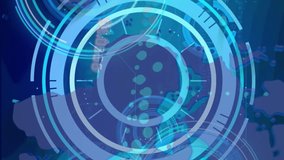 Animation of world map, processing circles and data on navy background. Global data processing, finance and technology concept digitally generated video. - Powered by Shutterstock - Get 15% off with code: PIKWIZARD15