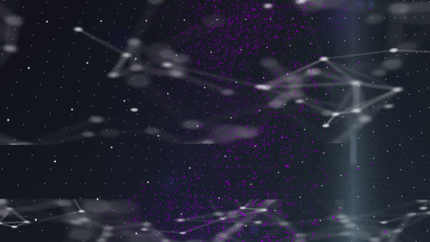 Animation of waves, nft, connections and lights on black background. Network, data processing, communication and technology concept digitally generated video. - Powered by Shutterstock - Get 15% off with code: PIKWIZARD15