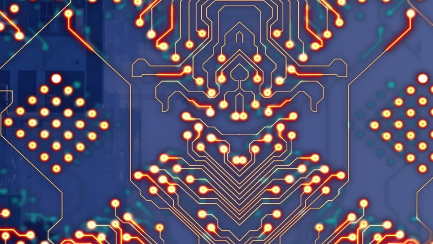 Animation of social media icons with growing number and computer circuit board over cityscape. Global business, computing and digital interface concept digitally generated video. - Powered by Shutterstock - Get 15% off with code: PIKWIZARD15