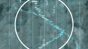 Abstract circular shape over financial and stock market data processing against empty office. global finance and business concept - Powered by Shutterstock - Get 15% off with code: PIKWIZARD15