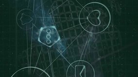 Animation of network of digital icons and light spot over spinning globe and data processing. Global networking and business technology concept - Powered by Shutterstock - Get 15% off with code: PIKWIZARD15