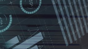 Animation of infographic interface and computer language over data server room. Digital composite, report, business, growth, globe, data center, networking, network server and technology concept. - Powered by Shutterstock - Get 15% off with code: PIKWIZARD15