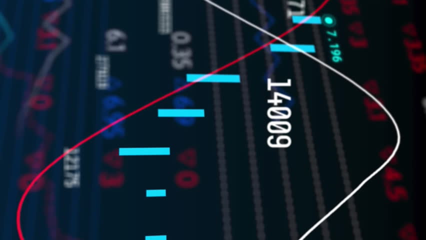 Animation of circular neon shapes in seamless pattern over statistical, stock market data processing. Global economy and business data technology concept - Powered by Shutterstock - Get 15% off with code: PIKWIZARD15