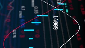 Animation of circular neon shapes in seamless pattern over statistical, stock market data processing. Global economy and business data technology concept - Powered by Shutterstock - Get 15% off with code: PIKWIZARD15