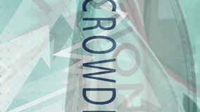 Animation of arrows and graphs over crowdfunding, solution and cars. global automotive business, car services and technology concept digitally generated video. - Powered by Shutterstock - Get 15% off with code: PIKWIZARD15