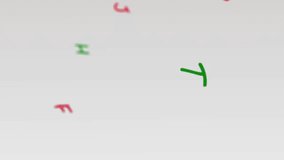 Animation of letters and data processing on white background. global business and digital interface concept digitally generated video. - Powered by Shutterstock - Get 15% off with code: PIKWIZARD15