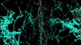 Animation of diagram over shapes moving on black background. Global business and digital interface concept digitally generated video. - Powered by Shutterstock - Get 15% off with code: PIKWIZARD15