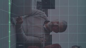 Animation of financial data processing over diverse business people. Global finance, business, connections, computing and data processing concept digitally generated video. - Powered by Shutterstock - Get 15% off with code: PIKWIZARD15