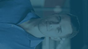 Animation of financial data processing over caucasian businessman in office. Global finance, business, connections, computing and data processing concept digitally generated video. - Powered by Shutterstock - Get 15% off with code: PIKWIZARD15