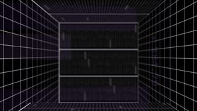 Animation of network and processing data over grid on black background. Network, data, digital interface and communication, digitally generated video. - Powered by Shutterstock - Get 15% off with code: PIKWIZARD15