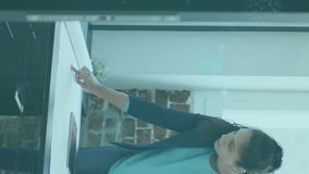 Animation of falling molecules over caucasian businesswoman. global networks, business and connections concept digitally generated video. - Powered by Shutterstock - Get 15% off with code: PIKWIZARD15