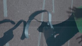 Running on track, athlete with prosthetic legs, technology animation overlaid. prosthetics, innovation, fitness, determination, sport, training - Powered by Shutterstock - Get 15% off with code: PIKWIZARD15