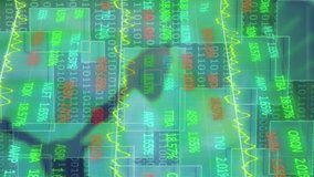 Animation of data processing over clock. Global business and digital interface concept digitally generated video. - Powered by Shutterstock - Get 15% off with code: PIKWIZARD15