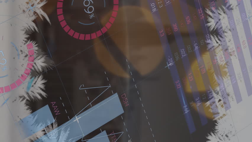 Animation of data processing over christmas decorations. Christmas, celebration and digital interface concept digitally generated video. - Powered by Shutterstock - Get 15% off with code: PIKWIZARD15