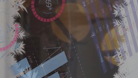 Animation of data processing over christmas decorations. Christmas, celebration and digital interface concept digitally generated video. - Powered by Shutterstock - Get 15% off with code: PIKWIZARD15